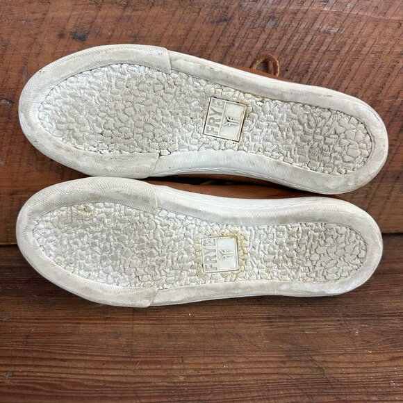 Frye Mindy Brown Leather Low Top Sneakers - Picture 10 of 11